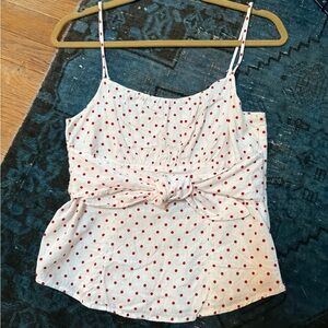 Maeve Linen Polka Dot Top